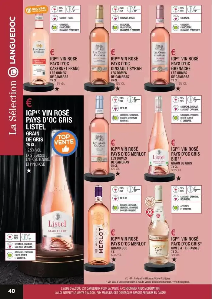GUIDE DES VINS 2025 2026 du 27 février au 31 janvier 2027 - Catalogue page 40