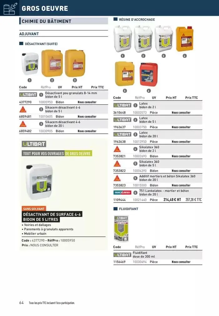Matériaux 2025 du 1 janvier au 31 décembre 2025 - Catalogue page 64