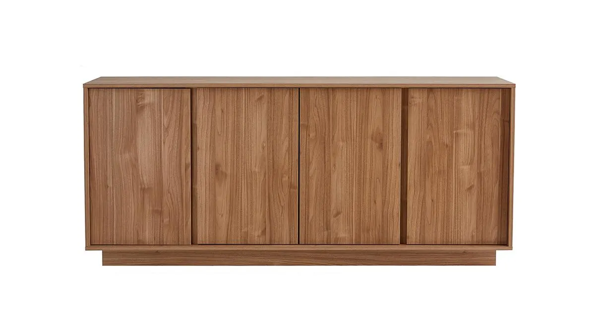 Buffet scandinave finition bois chêne 4 portes L180 cm COMO