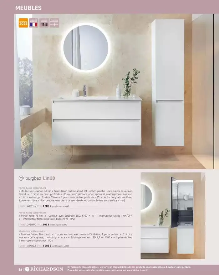 SALLE DE DE BAINS ET CARRELAGE 2025 du 11 avril au 31 décembre 2025 - Catalogue page 58