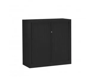 Armoire basse à rideaux monobloc - PIERRE HENRY - L120 x H100 - Noir
