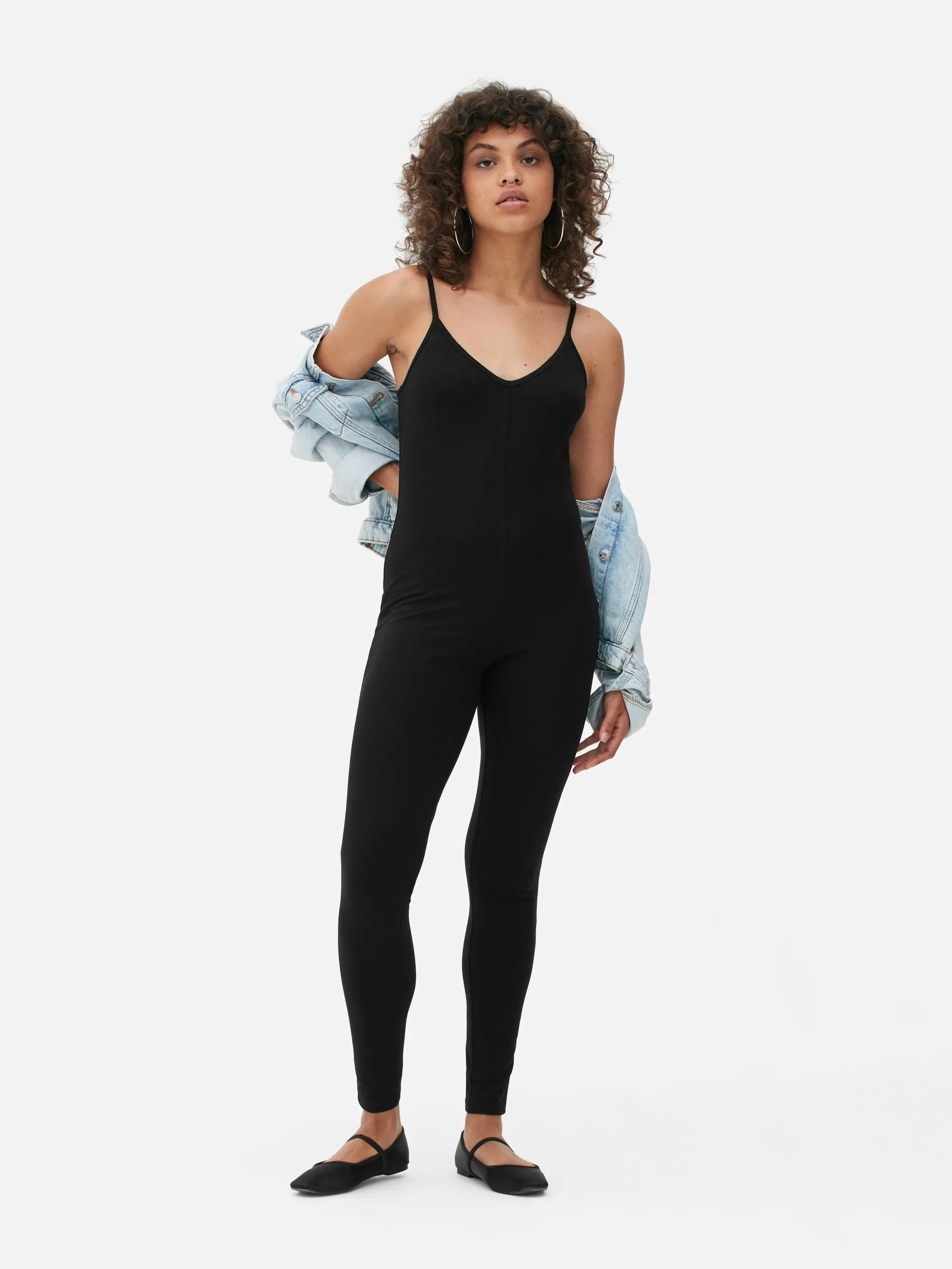 Justaucorps long à col en V