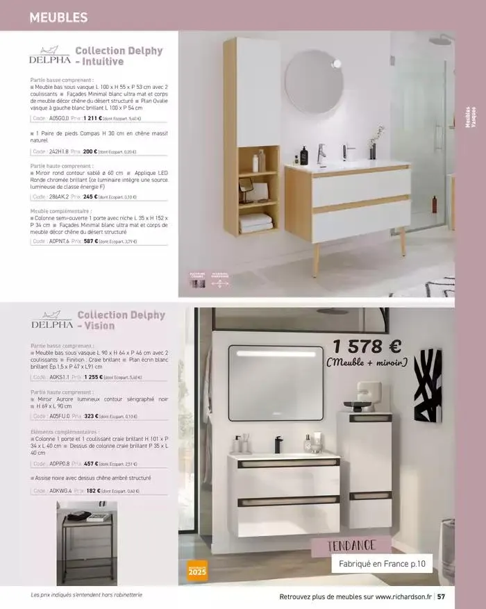 SALLE DE DE BAINS ET CARRELAGE 2025 du 11 avril au 31 décembre 2025 - Catalogue page 59