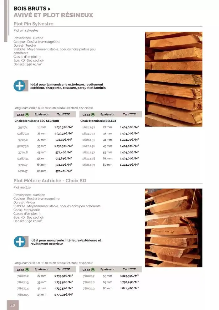 BOIS PANNEAUX 2025 2026 du 30 avril au 31 décembre 2026 - Catalogue page 40