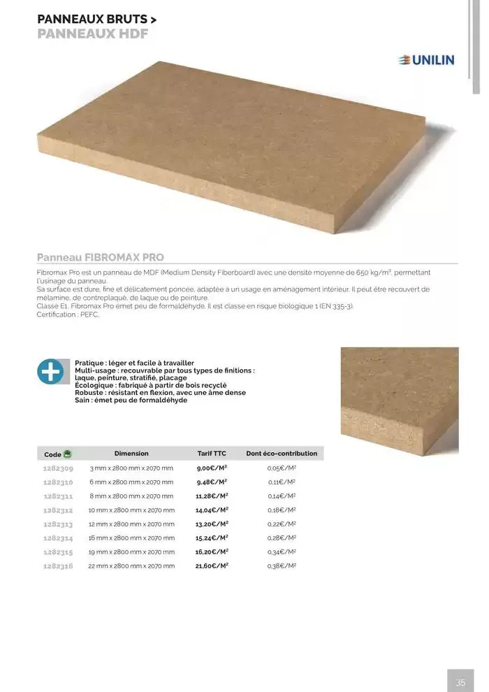BOIS PANNEAUX 2025 2026 du 30 avril au 31 décembre 2026 - Catalogue page 35