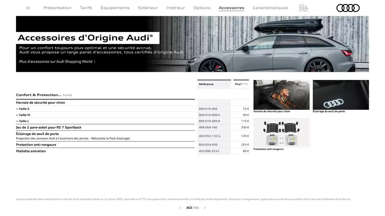 Audi RS 6 performance / RS 7 performance du 7 janvier au 31 janvier 2026 - Catalogue page 40