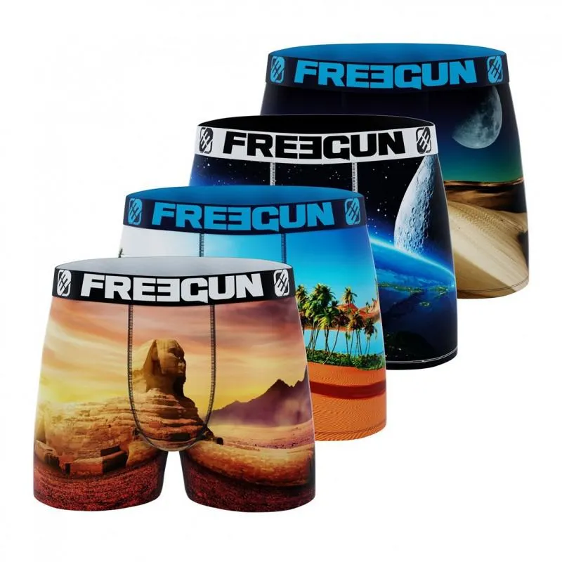Lot de 4 Boxers Freegun garçon Polyester recyclé Landscape