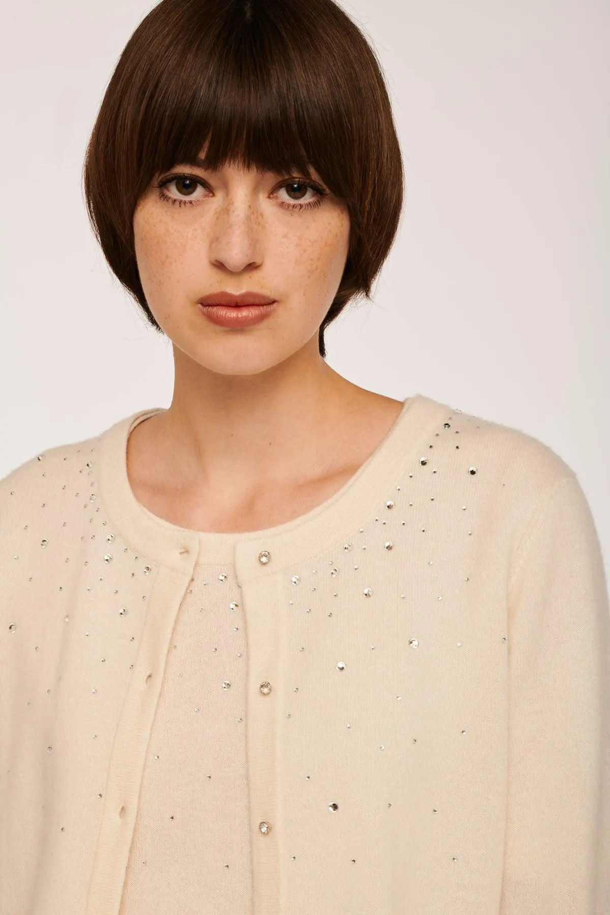 Cardigan à strass en cachemire