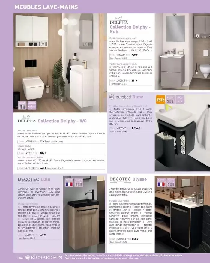 SALLE DE DE BAINS ET CARRELAGE 2025 du 11 avril au 31 décembre 2025 - Catalogue page 308