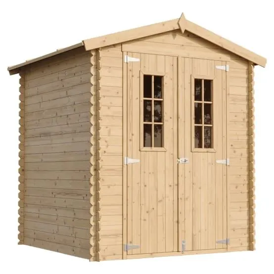 Abri de jardin en bois AVEC SOL TRAITÉ - Stockage extérieur I186xL196xH218 cm/ 2,82 m2 - TIMBELA M320C+M320G
