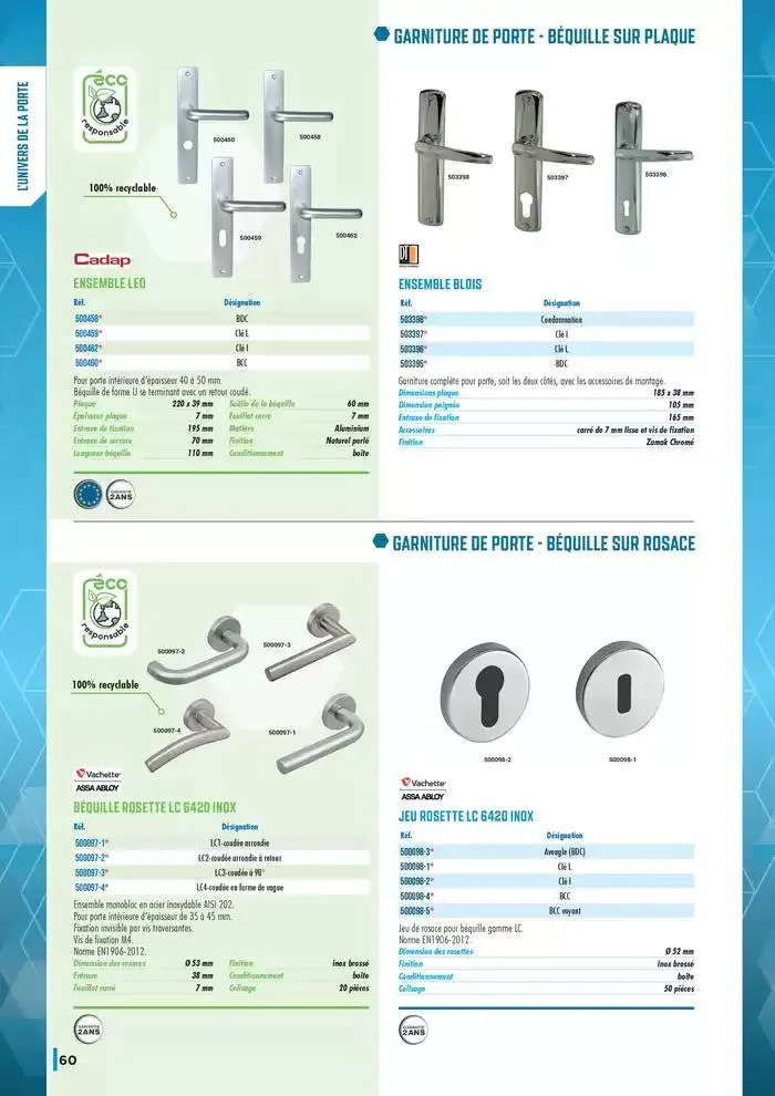 Guide Quincaillerie Serrurerie 2025 - 2026 du 1 avril au 1 avril 2026 - Catalogue page 62