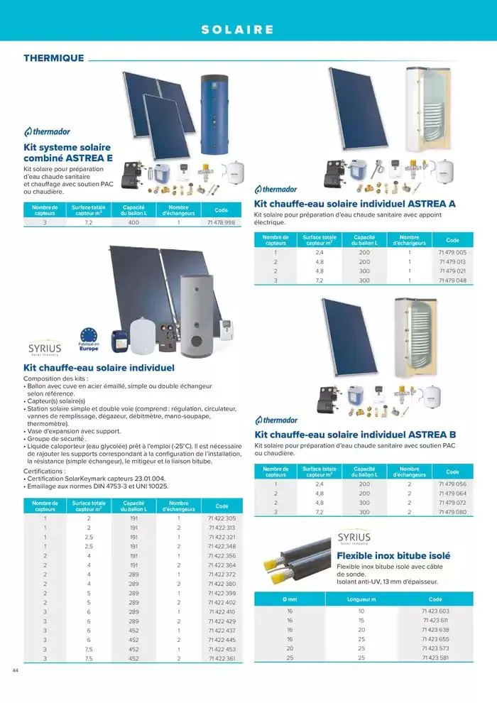 L'UNIVERS CHAUFFAGE, CLIMATISATION & PHOTOVOLTAÏQUE du 1 janvier au 31 décembre 2026 - Catalogue page 44