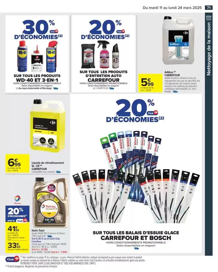 LES JOURS MEILLEURS AVEC LES PRODUITS CARREFOUR du 11 mars au 24 mars 2025 - Catalogue page 73
