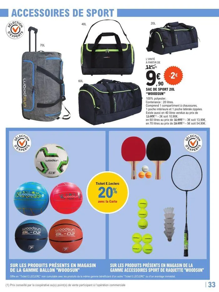 TOP DÉPART POUR LA RENTRÉE À PRIX E. LECLERC du 31 juillet au 7 septembre 2024 - Catalogue page 33