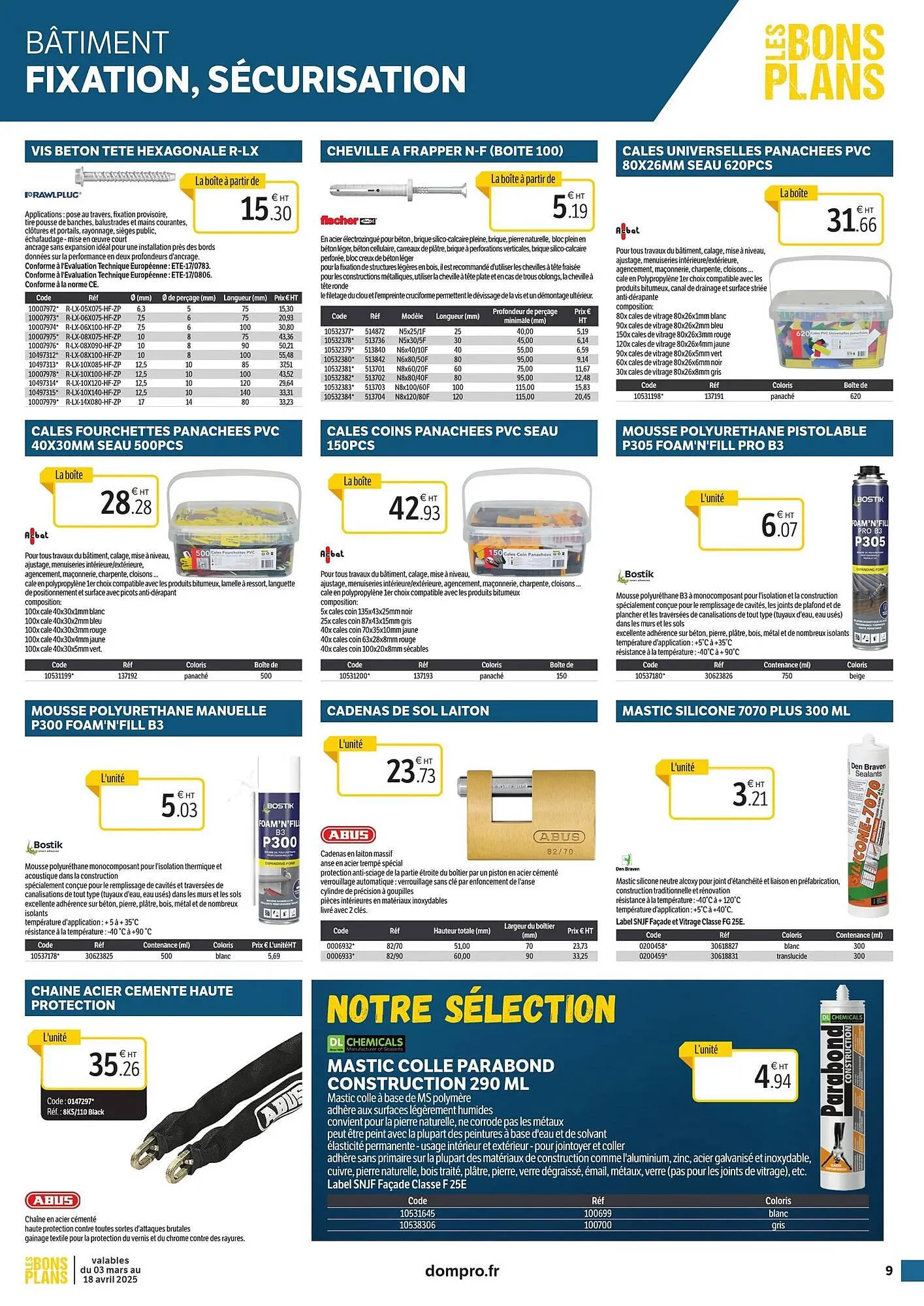 Catalogue DomPro du 3 mars au 18 avril 2025 - Catalogue page 9