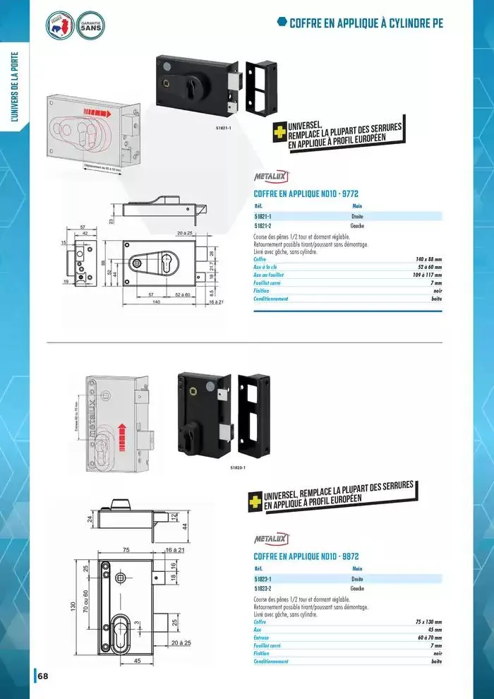 Guide Quincaillerie Serrurerie 2025 - 2026 du 1 avril au 1 avril 2026 - Catalogue page 70