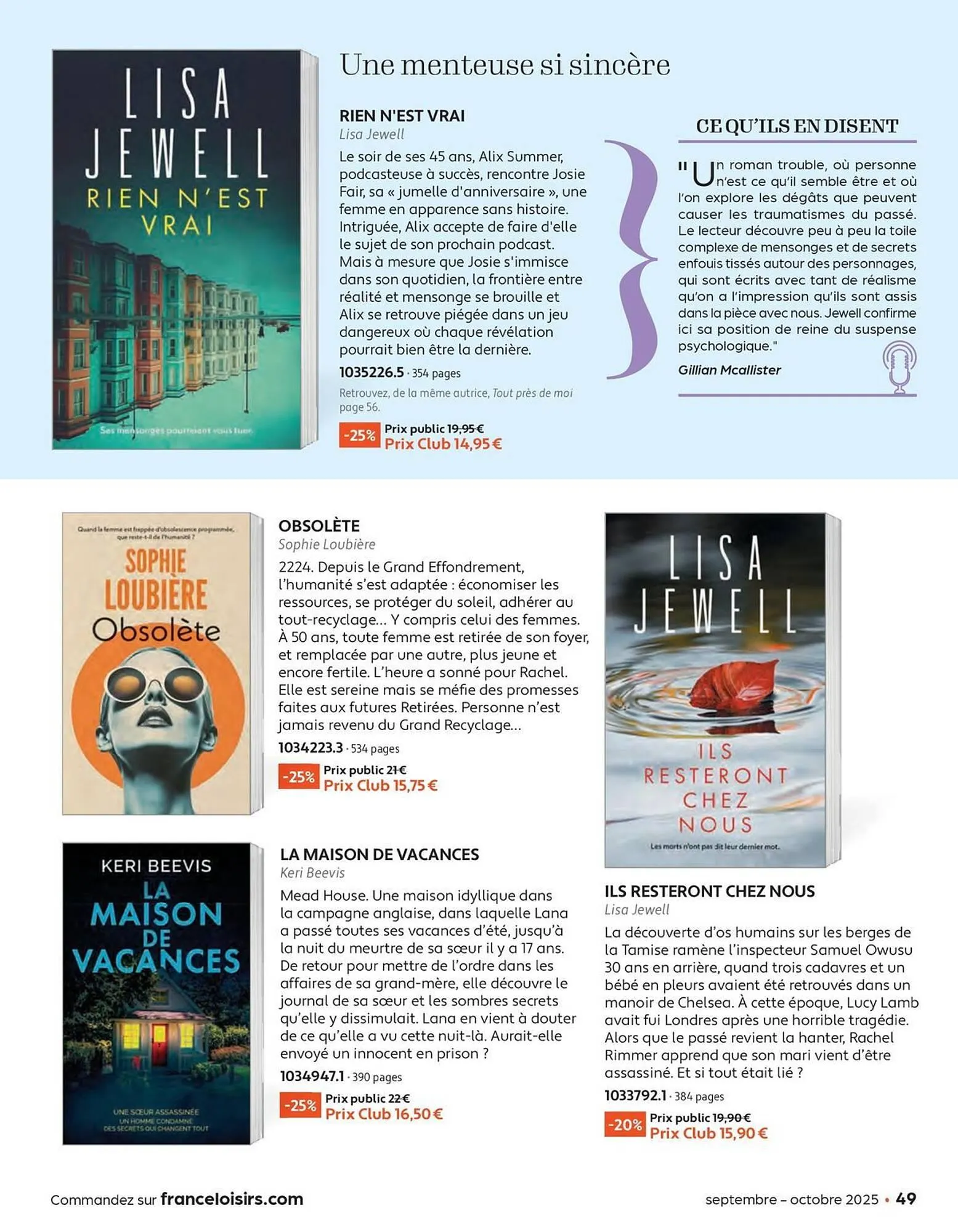 Catalogue France Loisirs du 1 septembre au 31 octobre 2025 - Catalogue page 49