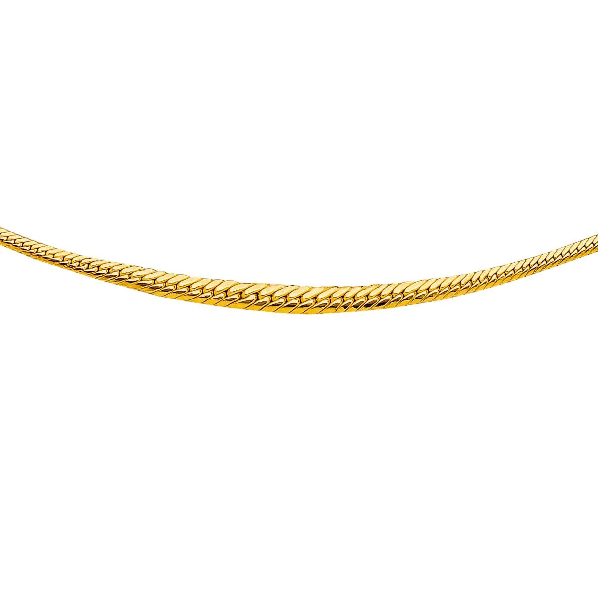 Collier en chute or 750 jaune poli maille anglaise 42 cm