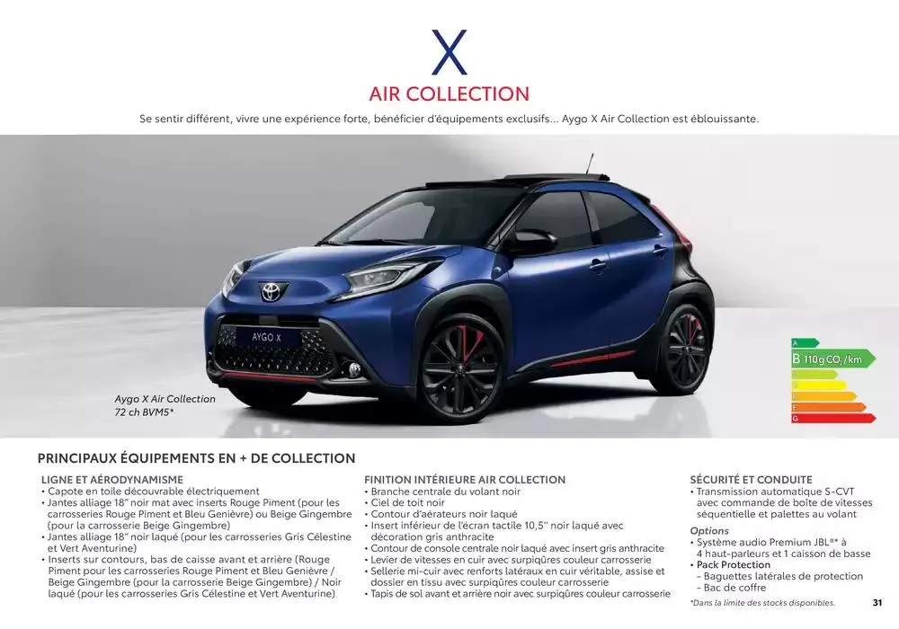 Toyota Aygo X du 6 novembre au 6 novembre 2025 - Catalogue page 31