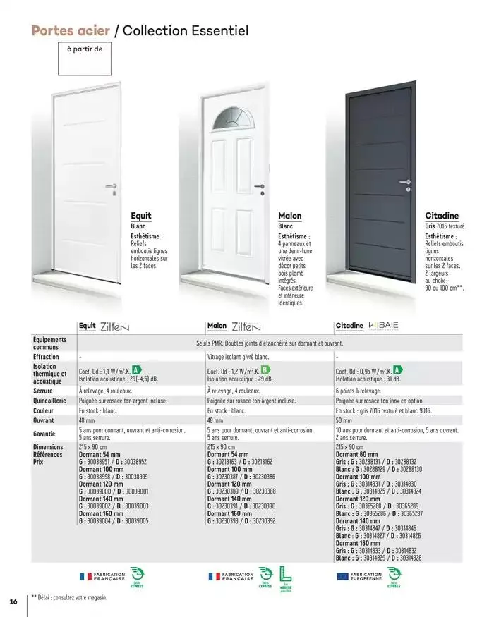 Menuiserie Extérieures 2025 du 1 janvier au 31 décembre 2025 - Catalogue page 16