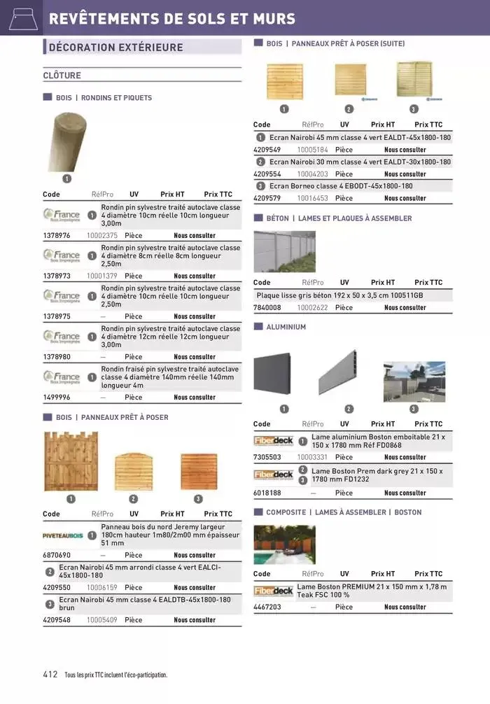 Matériaux 2025 du 1 janvier au 31 décembre 2025 - Catalogue page 412