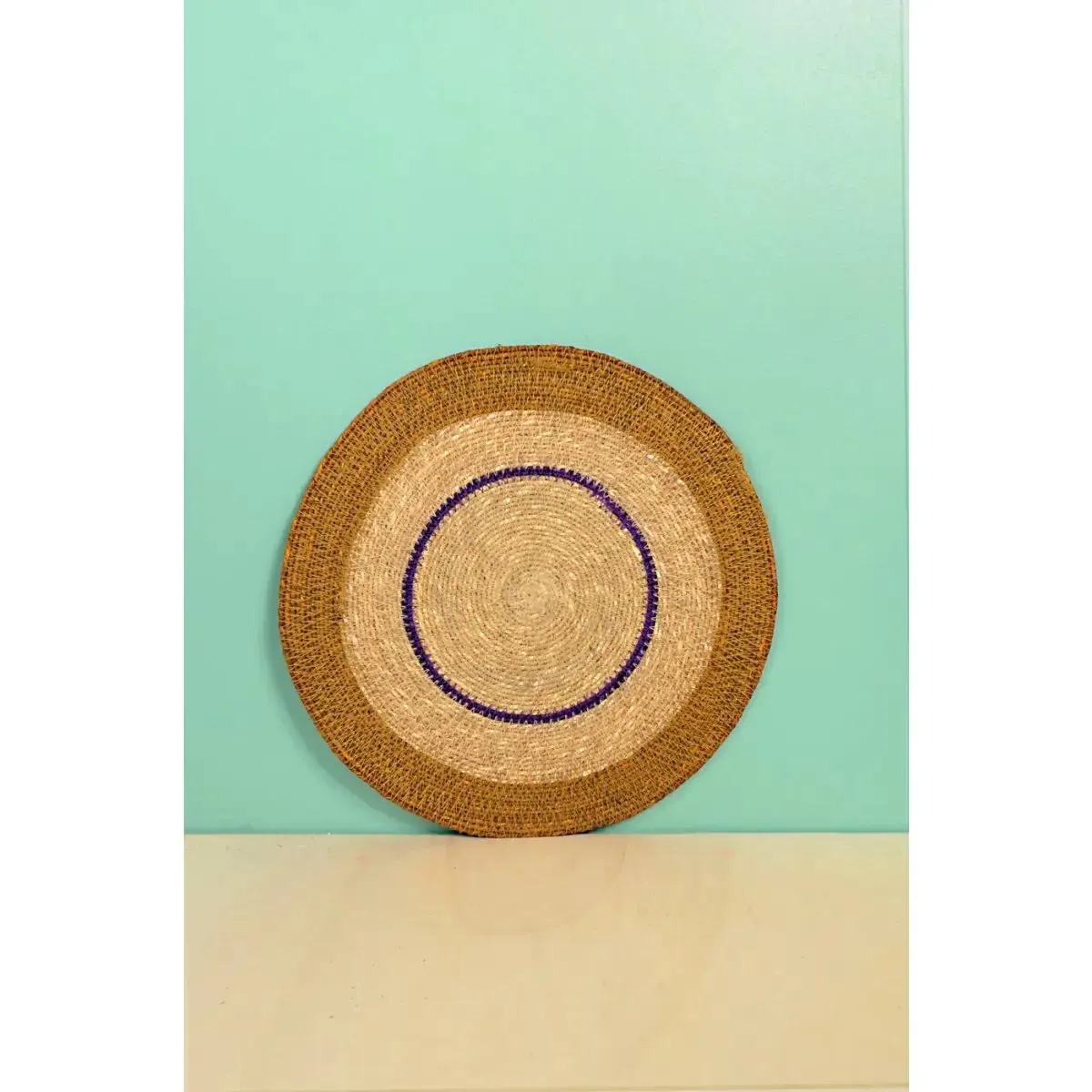 Set de Table Jonc de mer Mordoré et Liseret violet33 cm