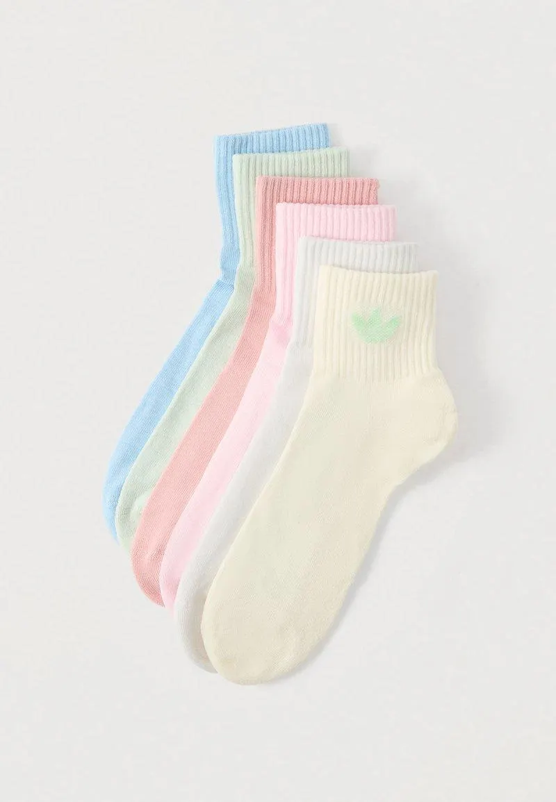 SOCKS UNISEX 6 PACK - Chaussettes - mauve/linen green/grey one