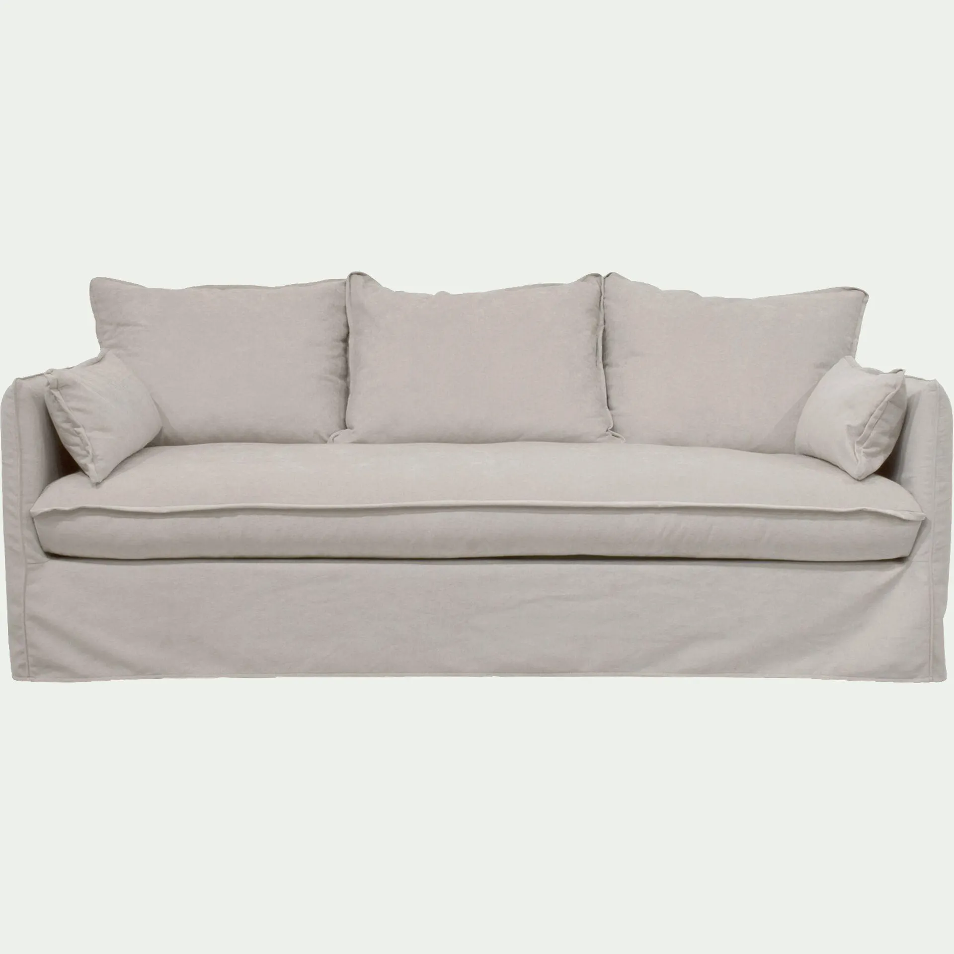 Canapé 4 places fixe en tissu wind - beige alpilles