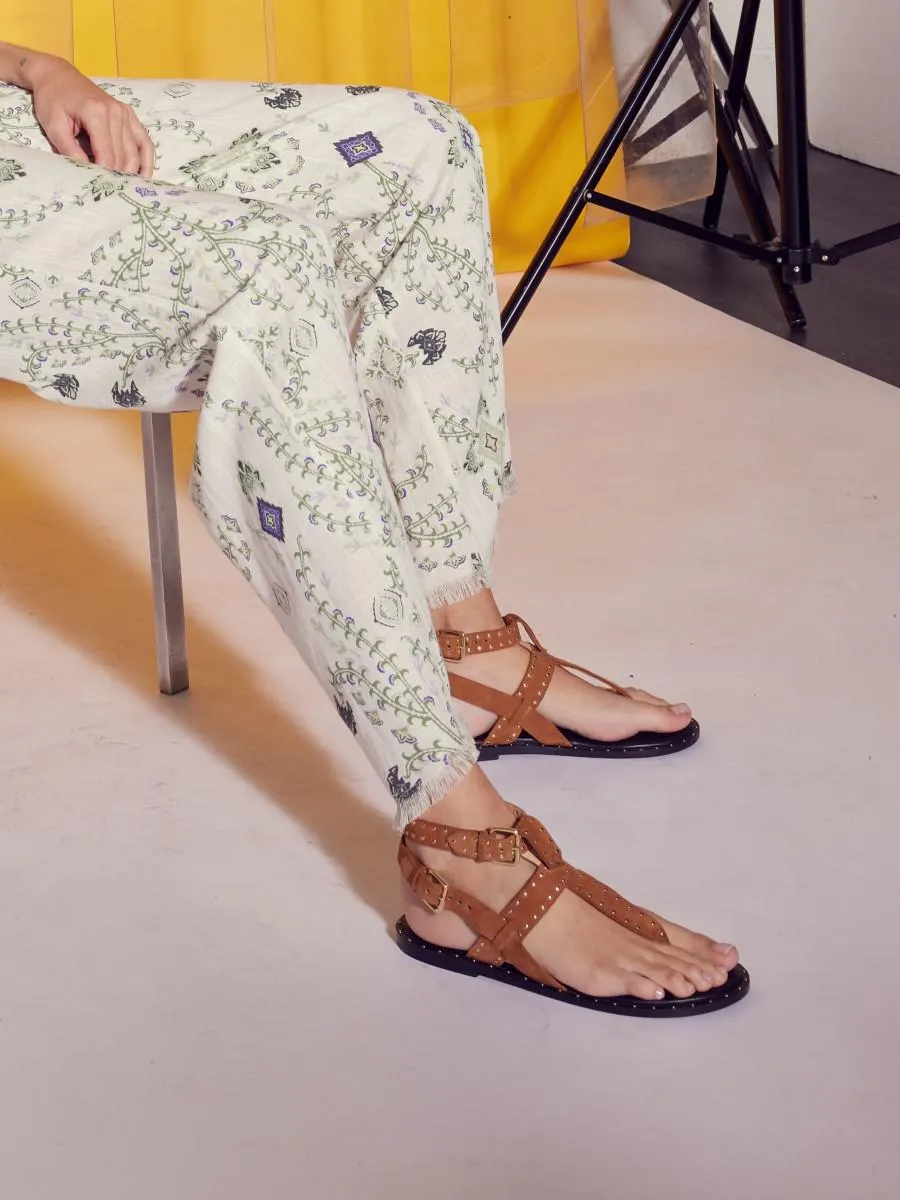 LEONIE I Sandales plates en suède