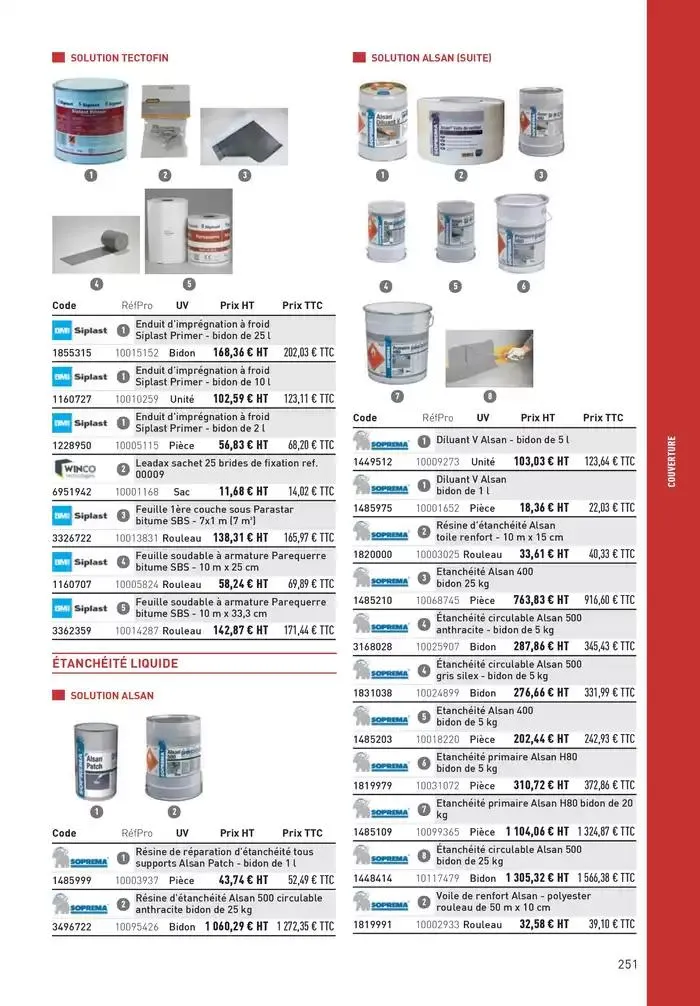 Matériaux 2025 du 1 janvier au 31 décembre 2025 - Catalogue page 251