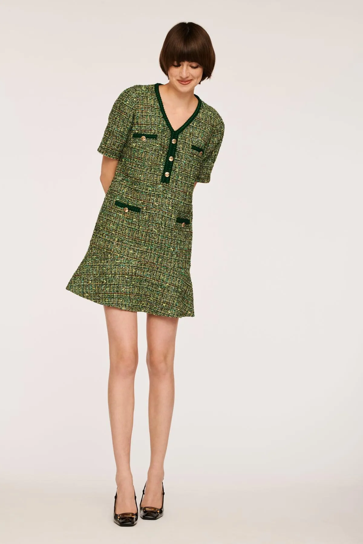 Robe courte en tweed