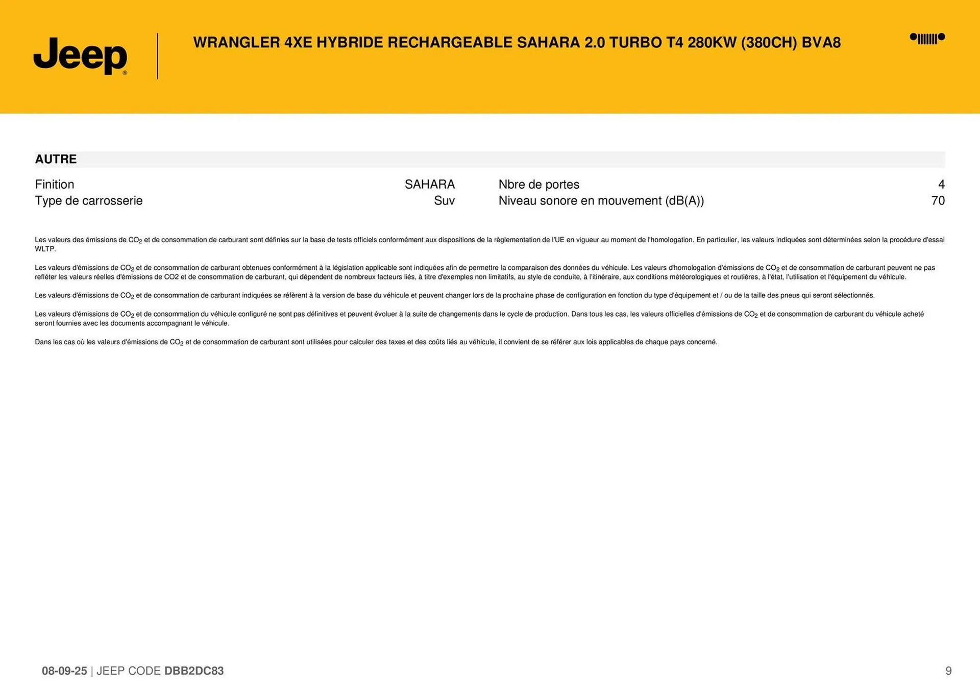 Catalogue Jeep du 10 septembre au 10 septembre 2026 - Catalogue page 9