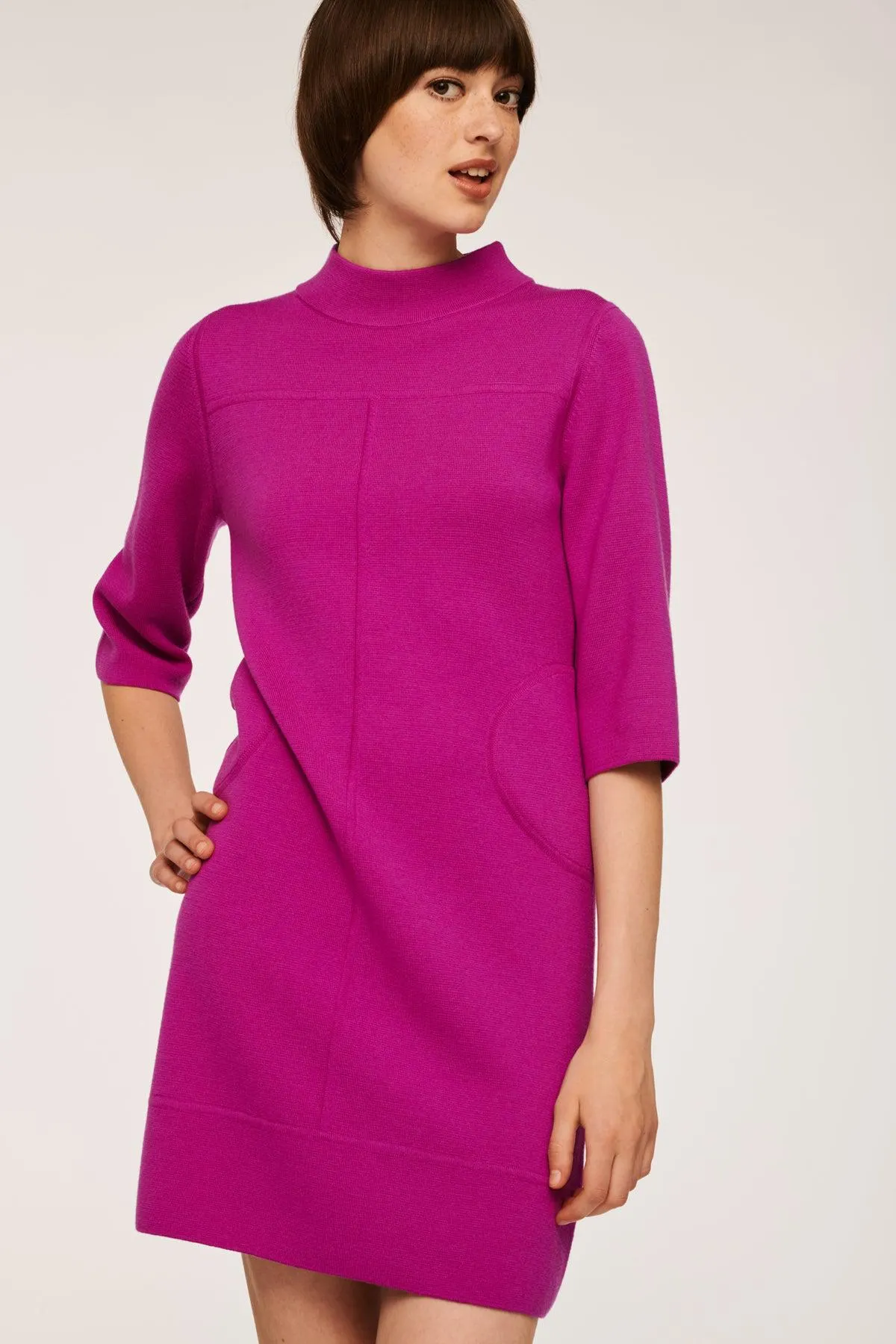 Robe en maille col montant