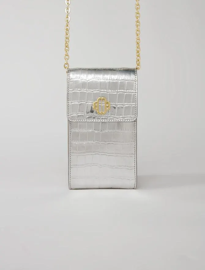 en cuir embossé métallisé