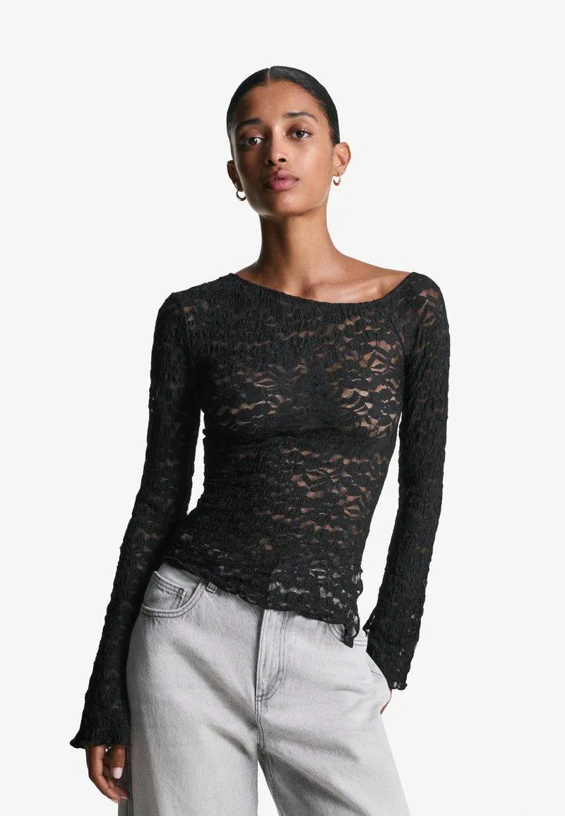 LONG SLEEVE - Blouse - black