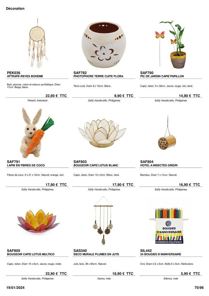 ARTISANAT . DéCORATION . MODE . JOUETS du 9 février au 31 août 2024 - Catalogue page 72