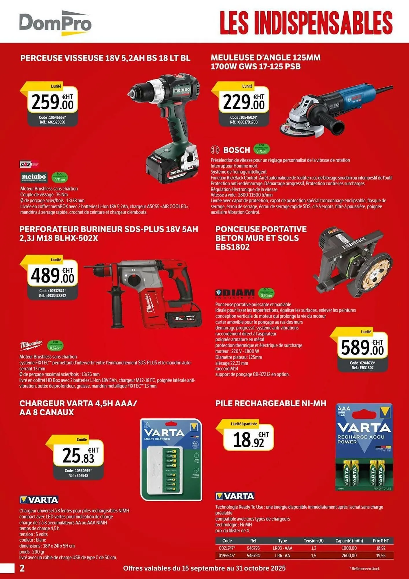 Catalogue DomPro du 16 septembre au 31 octobre 2025 - Catalogue page 2