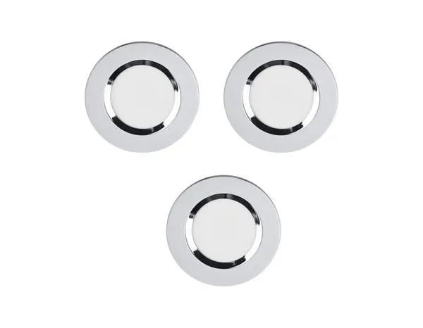 3 spots encastrables double intensité IP20 chrome - Colours