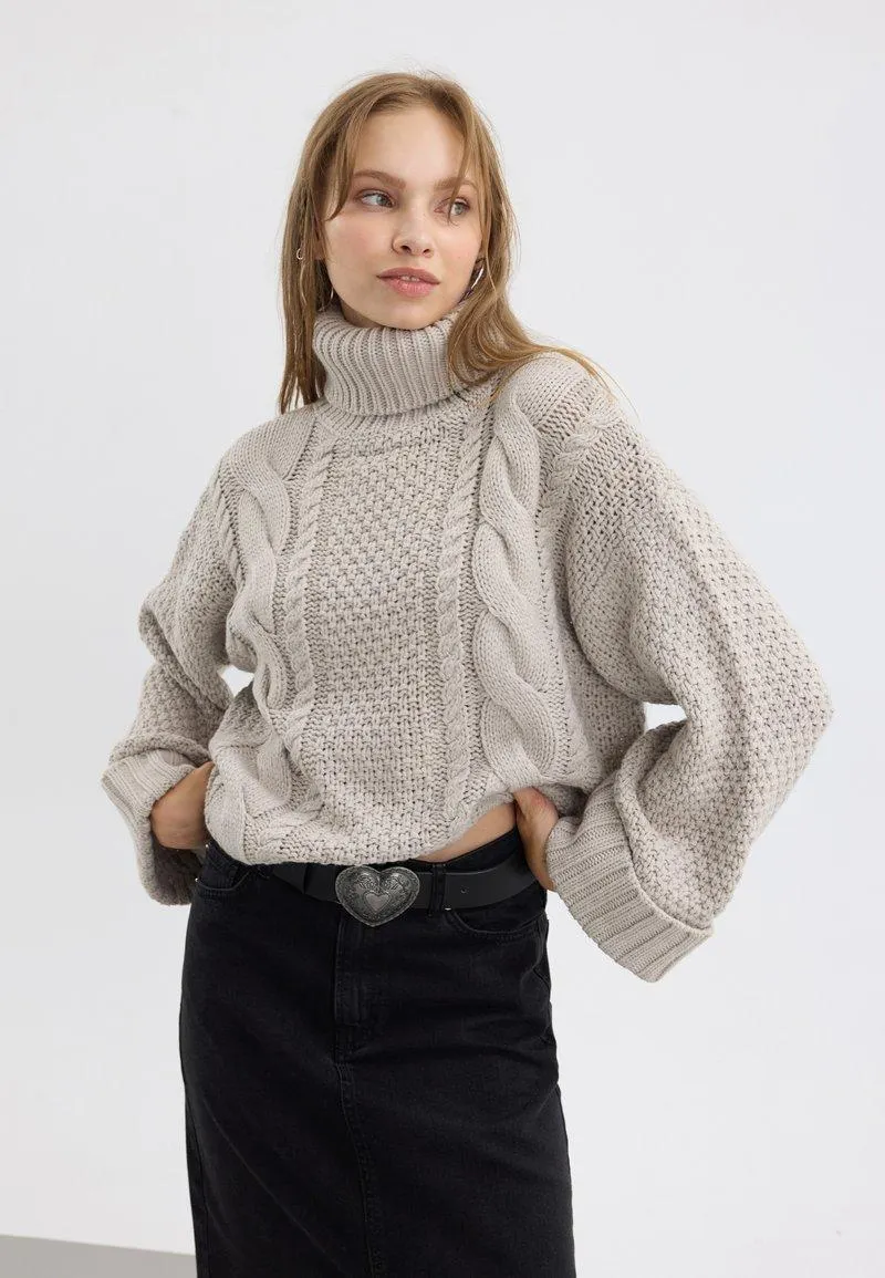 Pullover - mottled beige