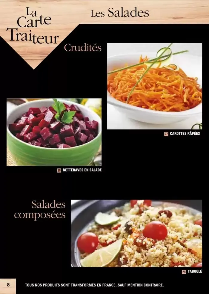 Carte traiteur permanente du 2 janvier au 30 novembre 2025 - Catalogue page 30