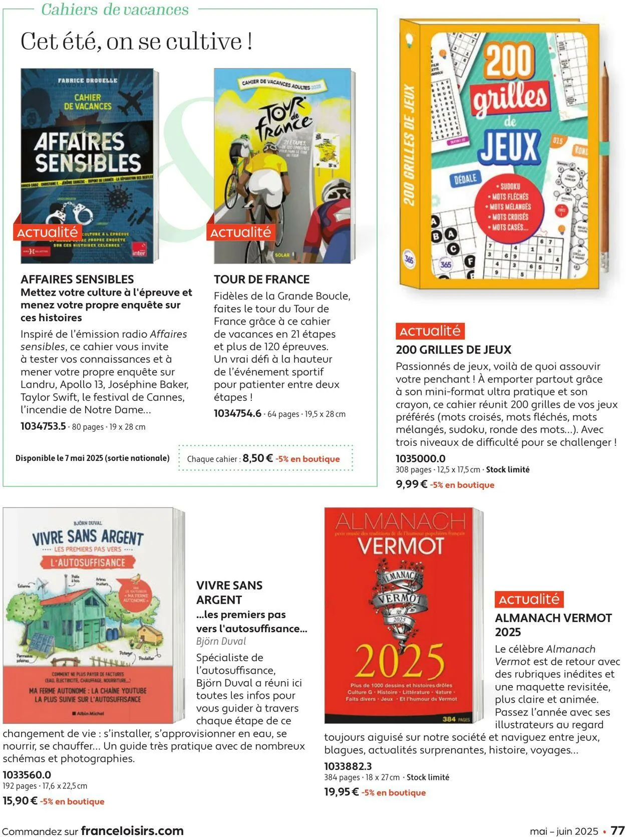 France Loisirs du 1 mai au 30 juin 2025 - Catalogue page 77