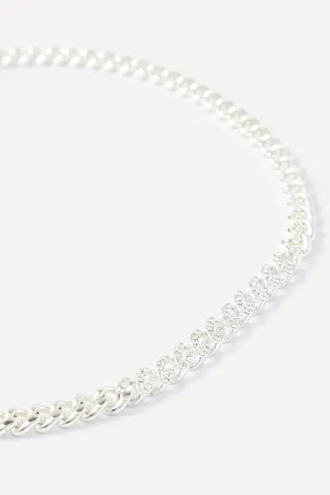 Collier à maillons épais, style branché, fermoir à mousqueton