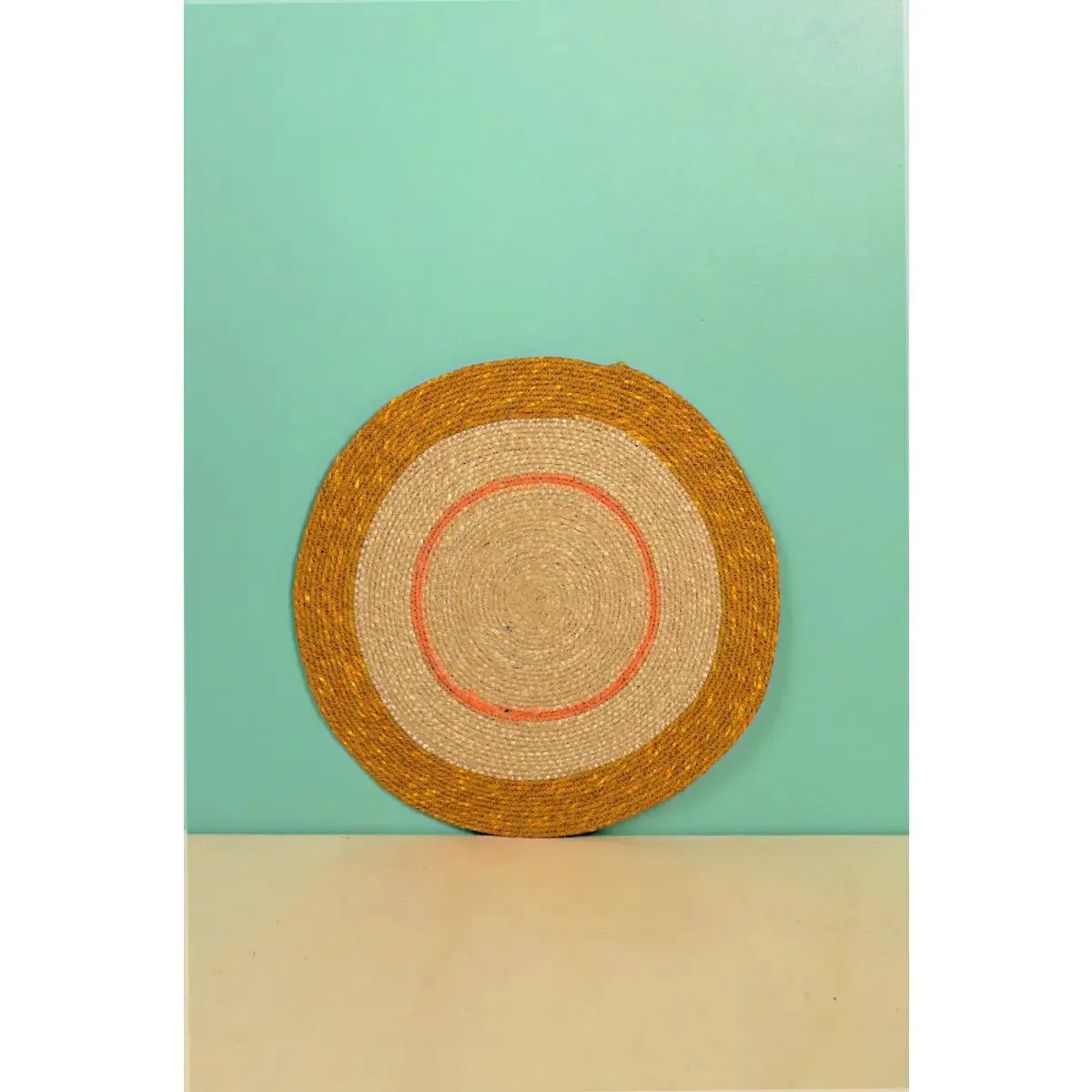 Set de Table Jonc de mer Moutarde et Corail 33 cm