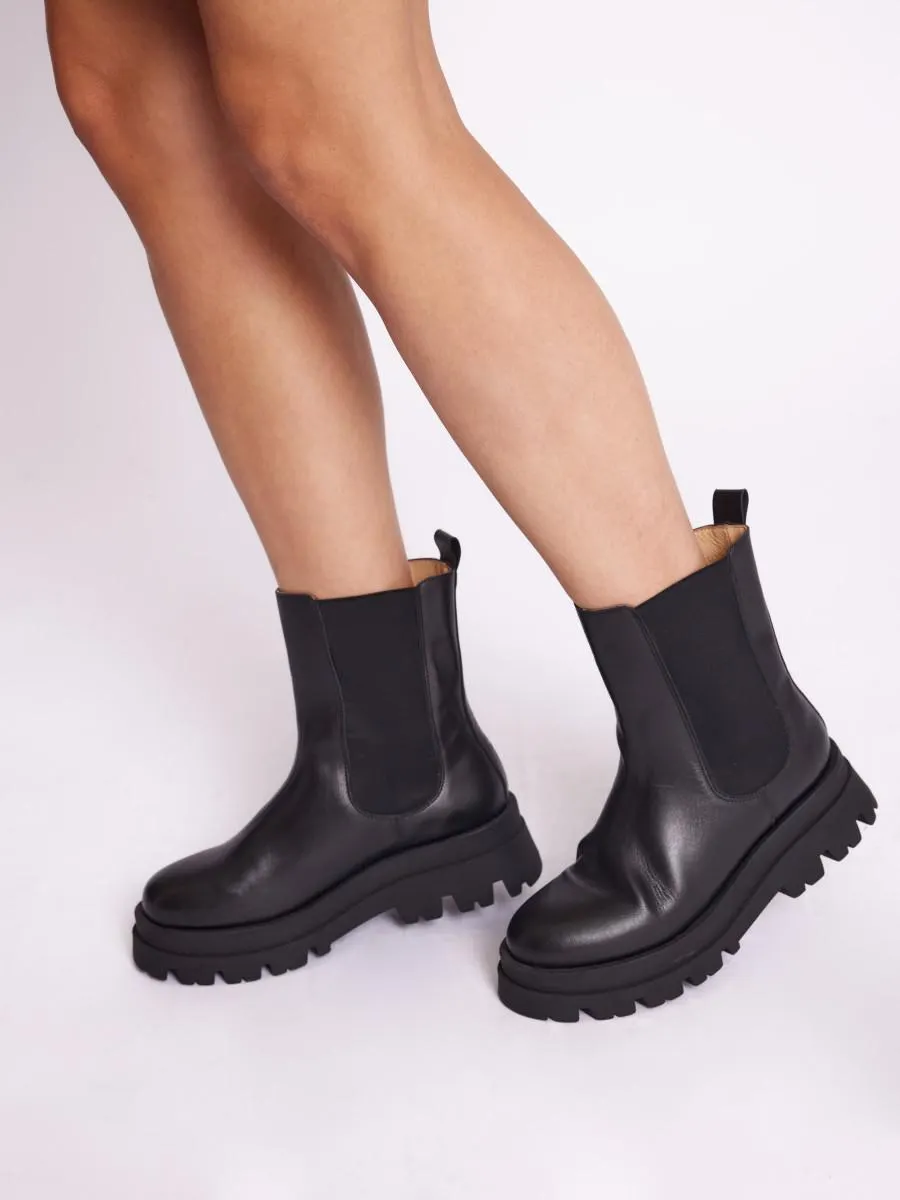 CREWCUIR | Bottines en cuir noir