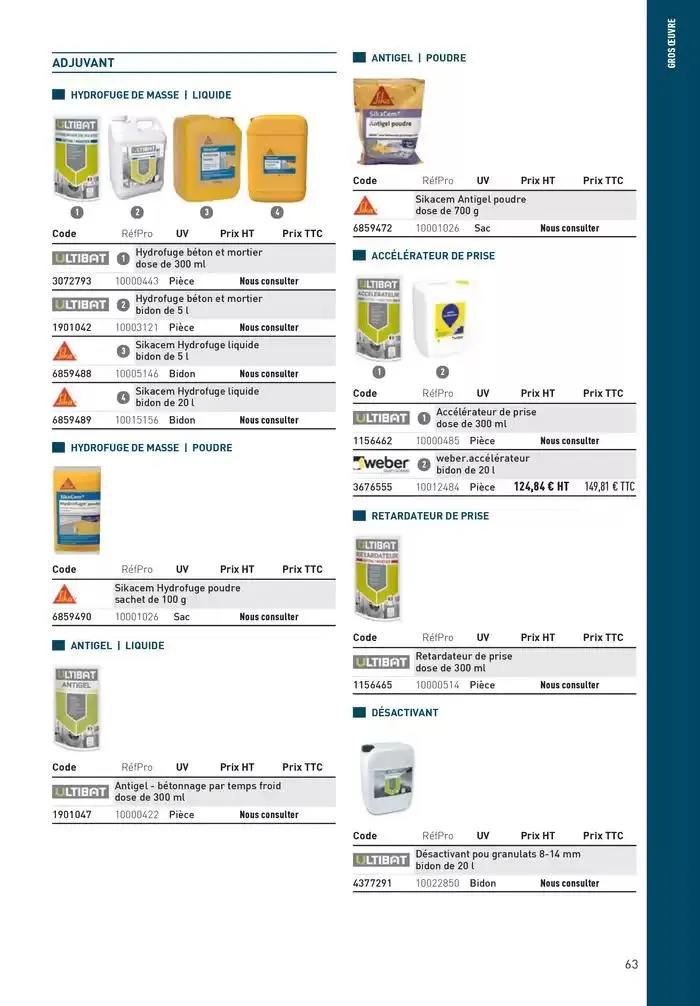 Matériaux 2025 du 1 janvier au 31 décembre 2025 - Catalogue page 63