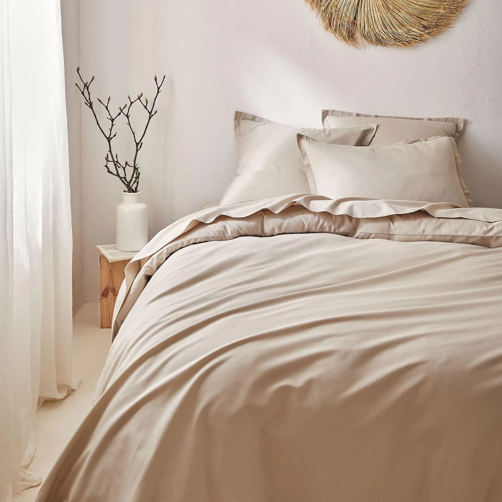 Housse de couette en coton bio 240x220cm - beige alpilles
