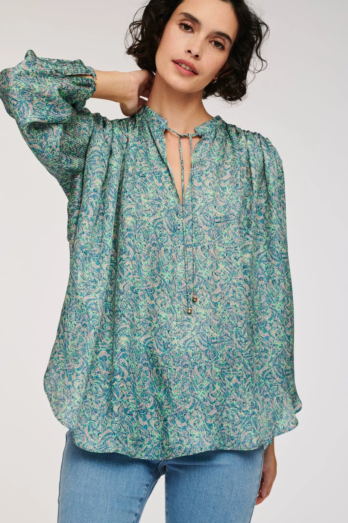 Blouse satinée imprimée