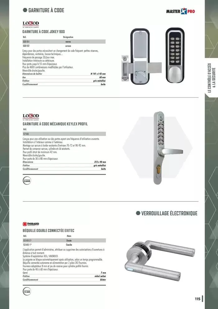 Guide Quincaillerie Serrurerie 2025 - 2026 du 1 avril au 1 avril 2026 - Catalogue page 117