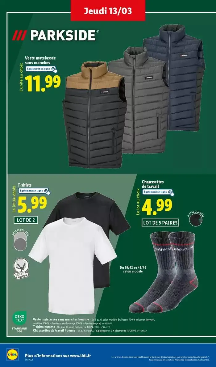 Chez Lidl, découvrez une sélection d'outils Parkside et de vêtements tendances ! du 13 mars au 17 mars 2025 - Catalogue page 8