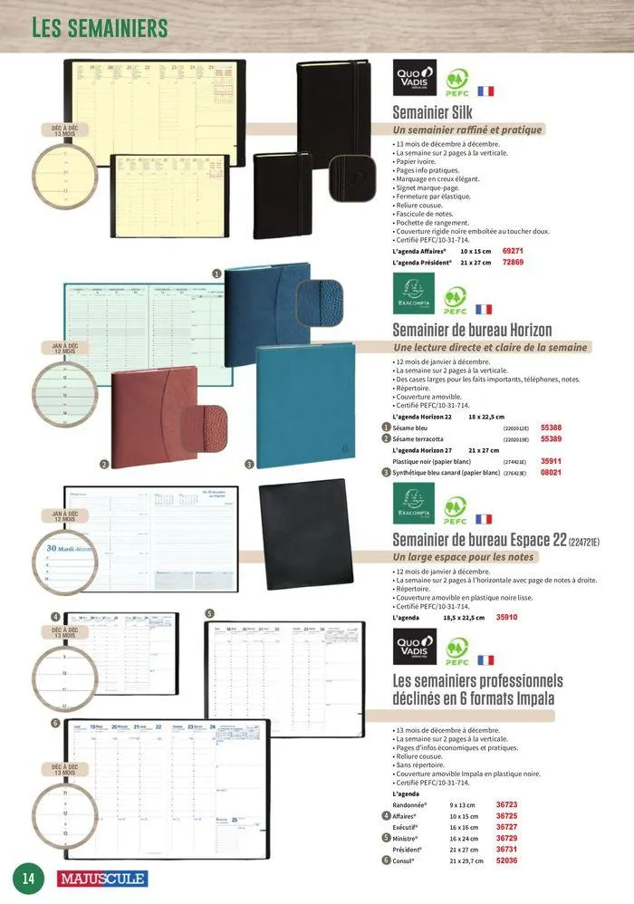 Les Agendas et Calendriers 2025 du 23 mai au 31 décembre 2025 - Catalogue page 14